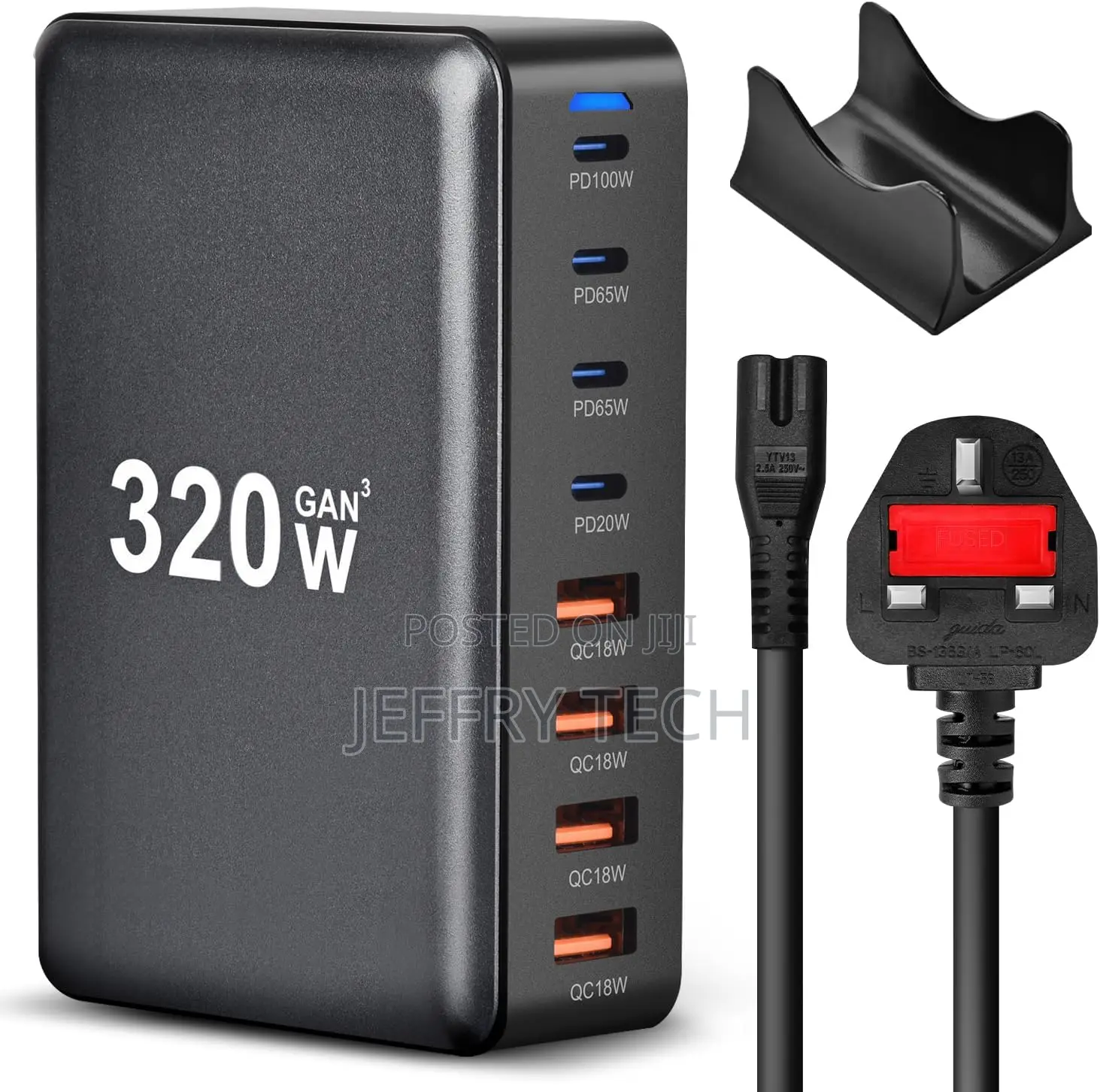 320w Usb C Charger Charging Station, 4 Ports Gan Fast Chargi