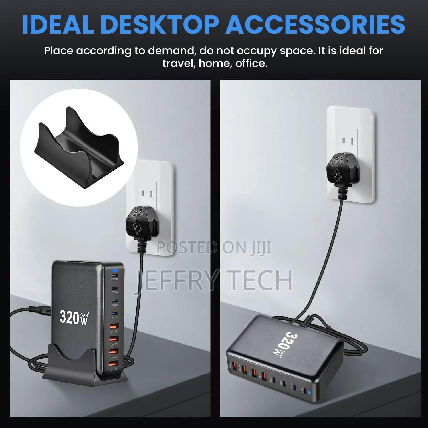 320w Usb C Charger Charging Station, 4 Ports Gan Fast Chargi