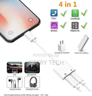 iPhone Headphones Adapter Splitter, 2 in 1 Dual Lightning