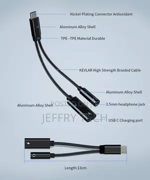 Usb C to 3.5mm Audio Adapter, 2-in-1 Usb C Headphone Adapte