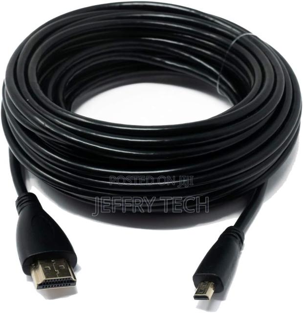 System-S Hdmi Cable 10 M Male to Micro Plug Adapter in Black