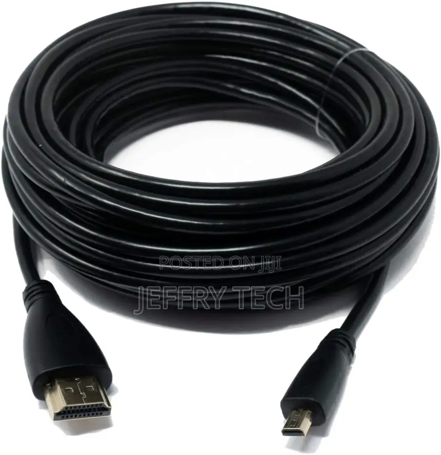 System-S Hdmi Cable 10 M Male to Micro Plug Adapter in Black