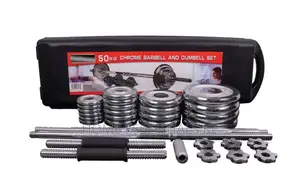 50kg Chrome Barbell Dumbell Set
