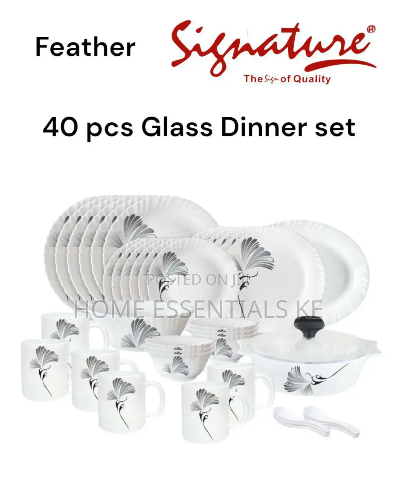 40pcs Signature Glass Dinner Set-Many Prints Available
