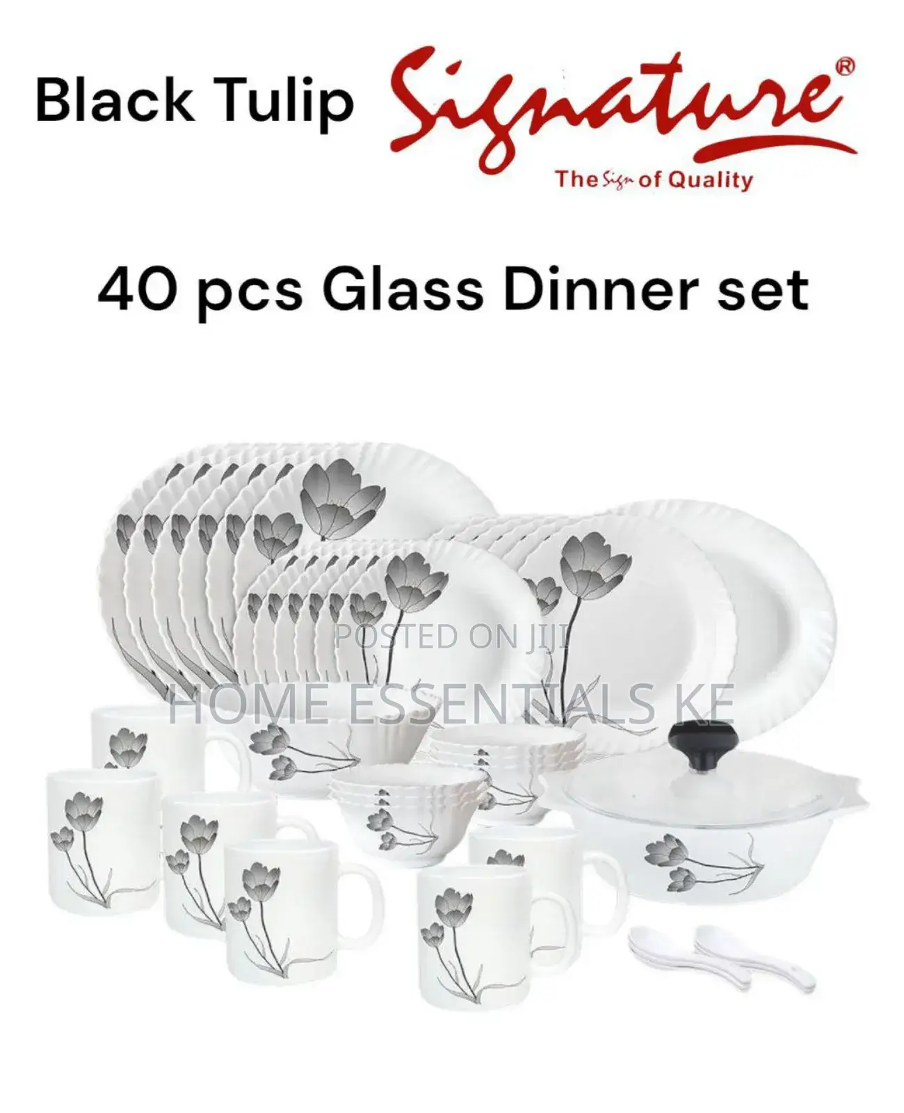 40pcs Signature Glass Dinner Set-Many Prints Available