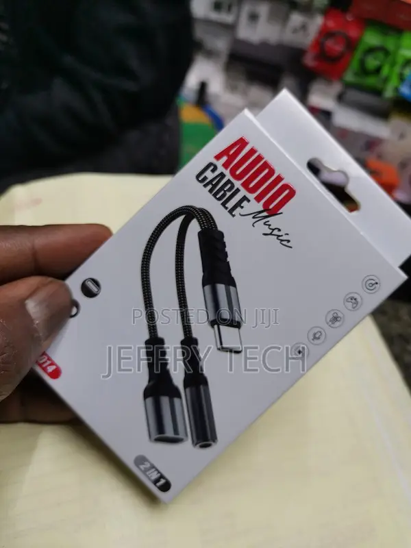 2 in 1 Usb C to 3.5mm Audio Adapter Type C Headphone Jack Ad