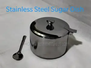 Stainless Steel Sugar Dish With a Spoon and Can Be Used C