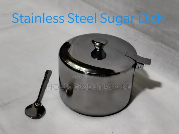 Stainless Steel Sugar Dish With a Spoon and Can Be Used C