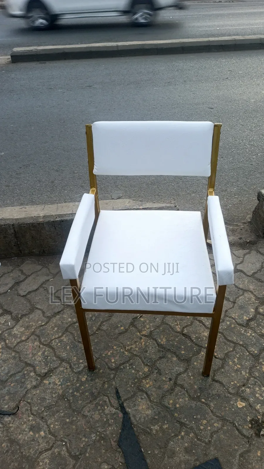 Gold and White Caterina Office Chair
