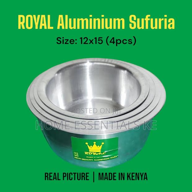 4pc Crystal Royal Green Extra Heavy Aluminium Sufuria 1.5/2/2.5/3ltrs
