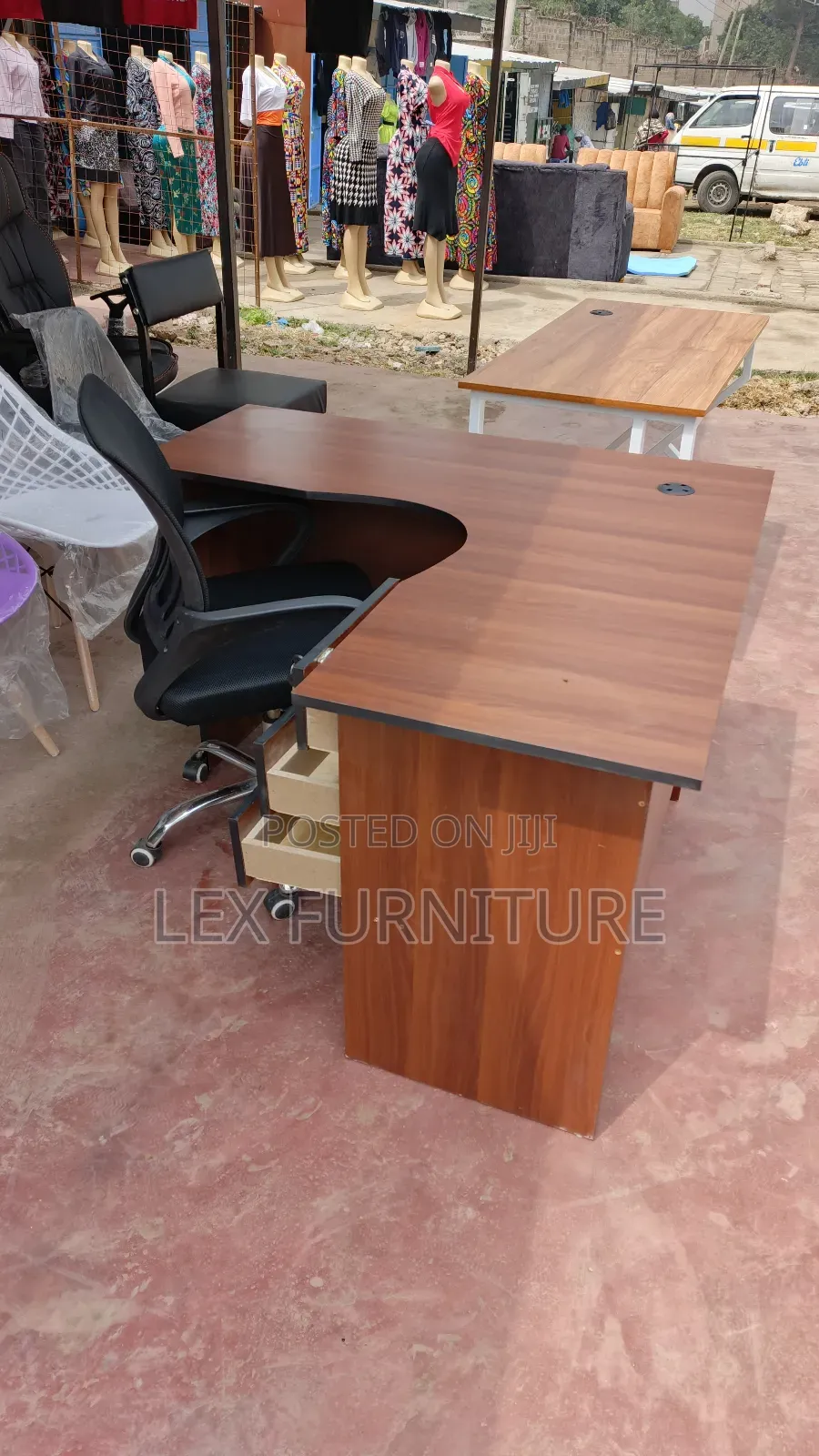 3 Drawers Lshape Table Plus Office Chair