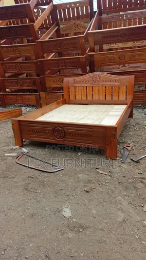 Designed Pure Mahogany Bed 