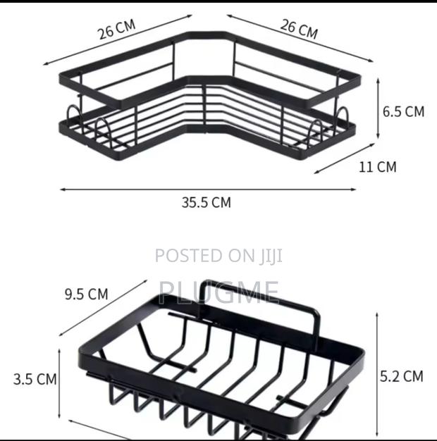 6 Pc Corner Shower Caddy Organizer Racks With Toothbrush Organizer - thumbnail 2