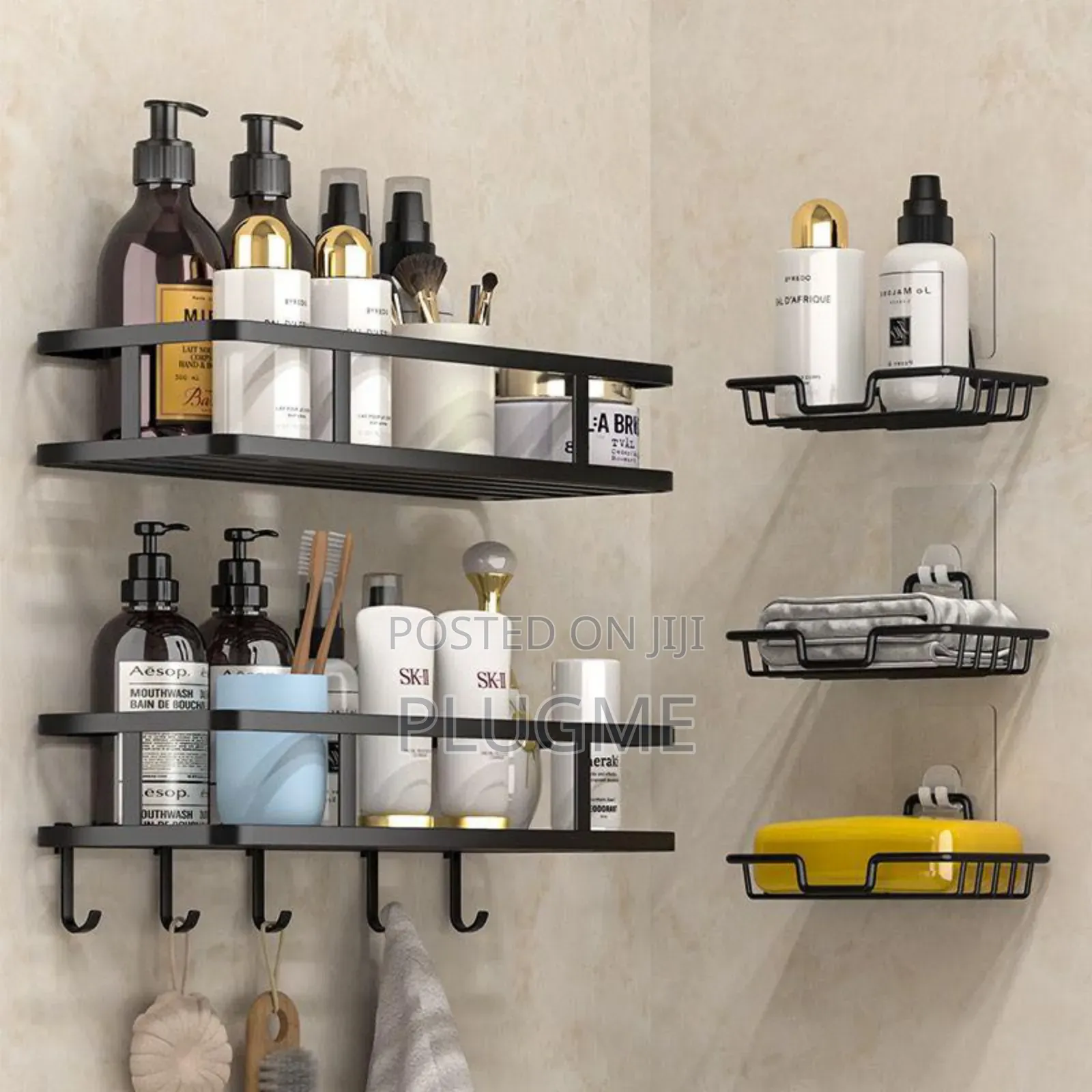 Rustproof Shower Corner Caddy Wall Mounted Adhesive Shower Organizer