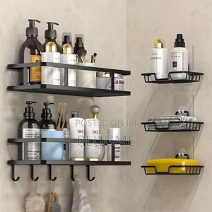 Rustproof Shower Corner Caddy Wall Mounted Adhesive Shower Organizer