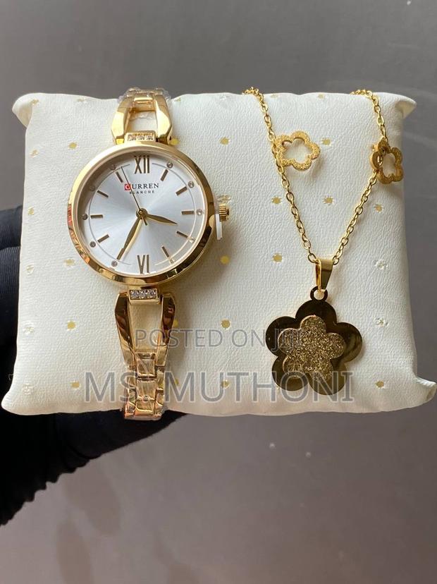 Curren Ladies Gift Set ; Watch X Earrings X Necklace