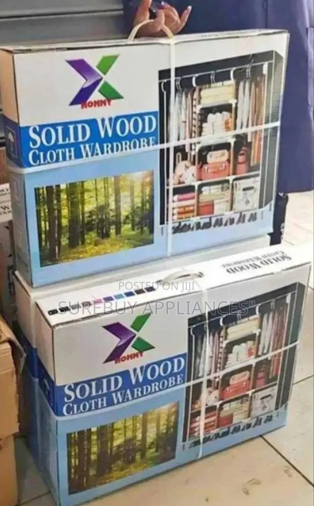 Homi High Quality 3 Columns Portable Wooden Wardrobe - main view