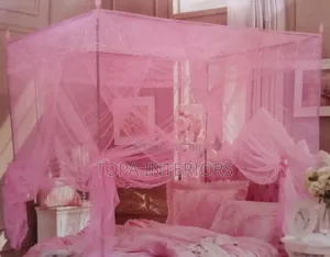 Baby Pink Four Stand Mosquito Nets