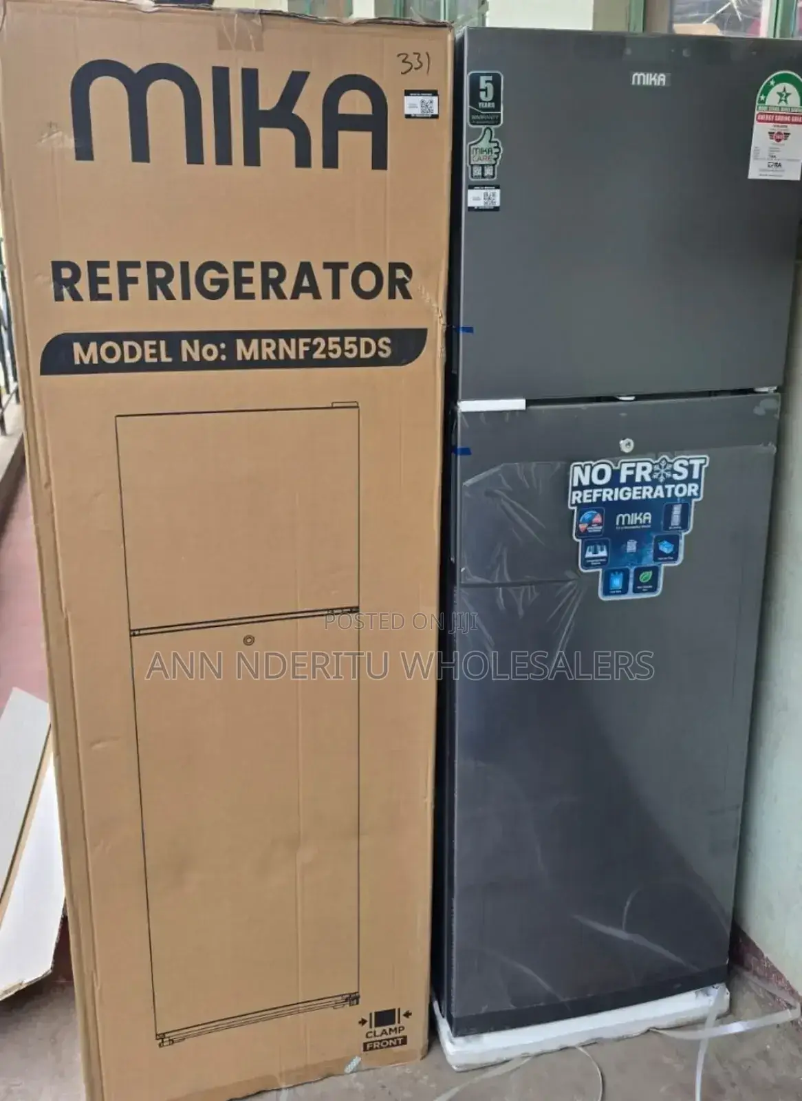 Mika 255litres Fridge Double Door No Frost