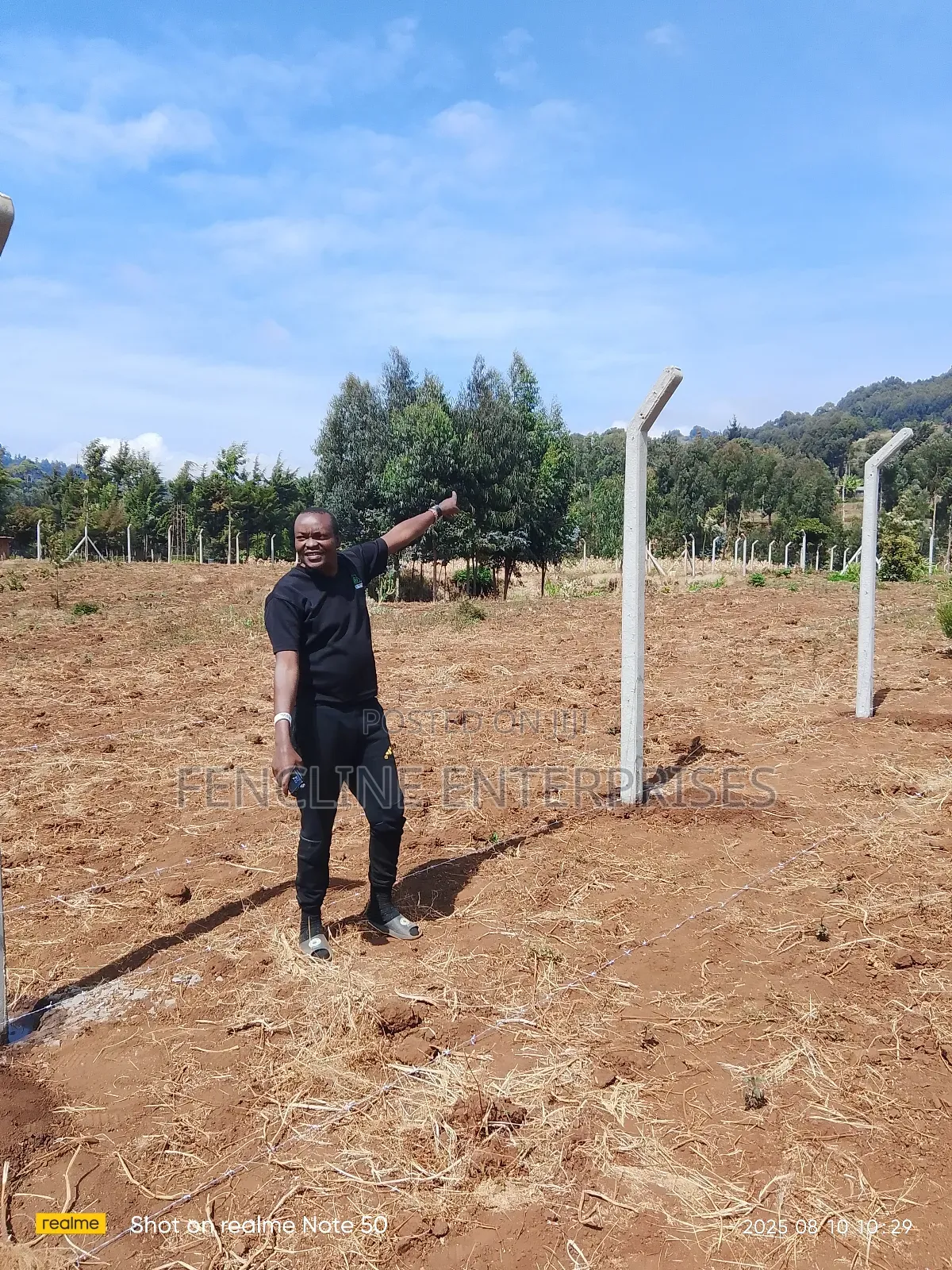 Concrete Posts + Chain Link Fencing