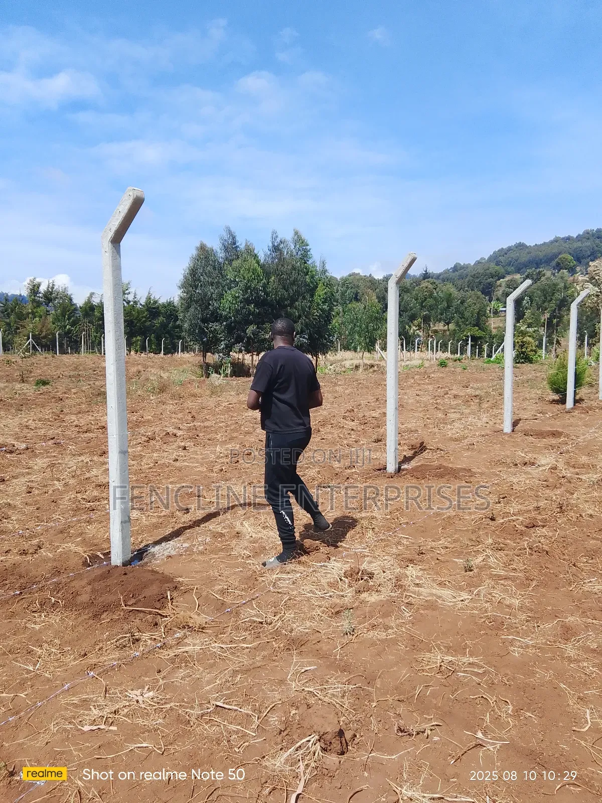 Concrete Posts + Chain Link Fencing