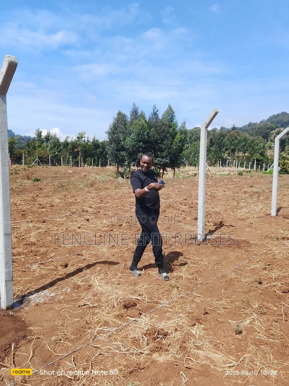 Concrete Posts + Chain Link Fencing