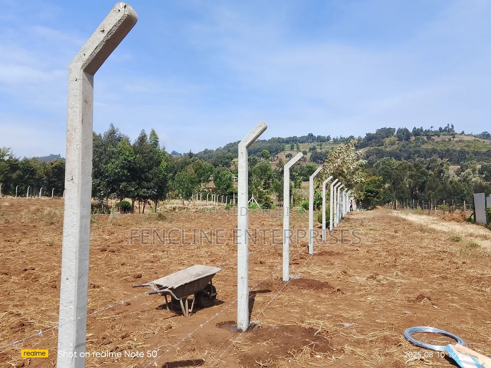 Concrete Posts + Chain Link Fencing