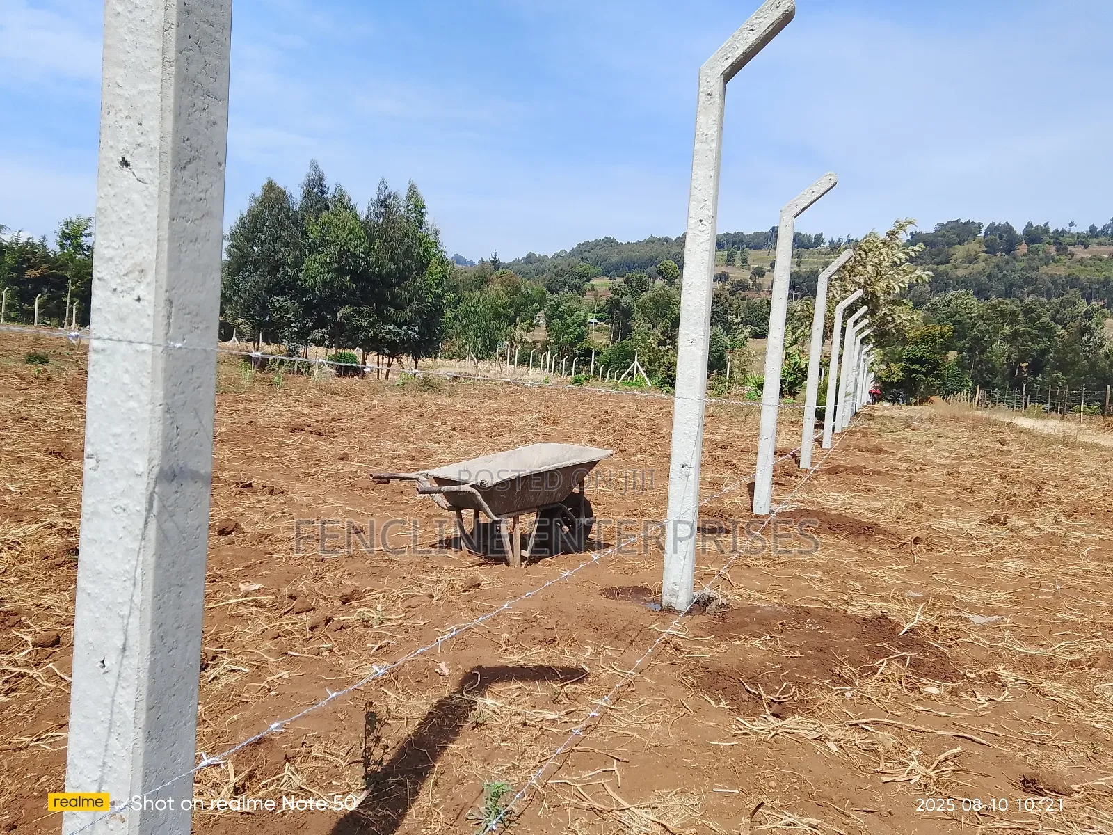 Concrete Posts + Chain Link Fencing