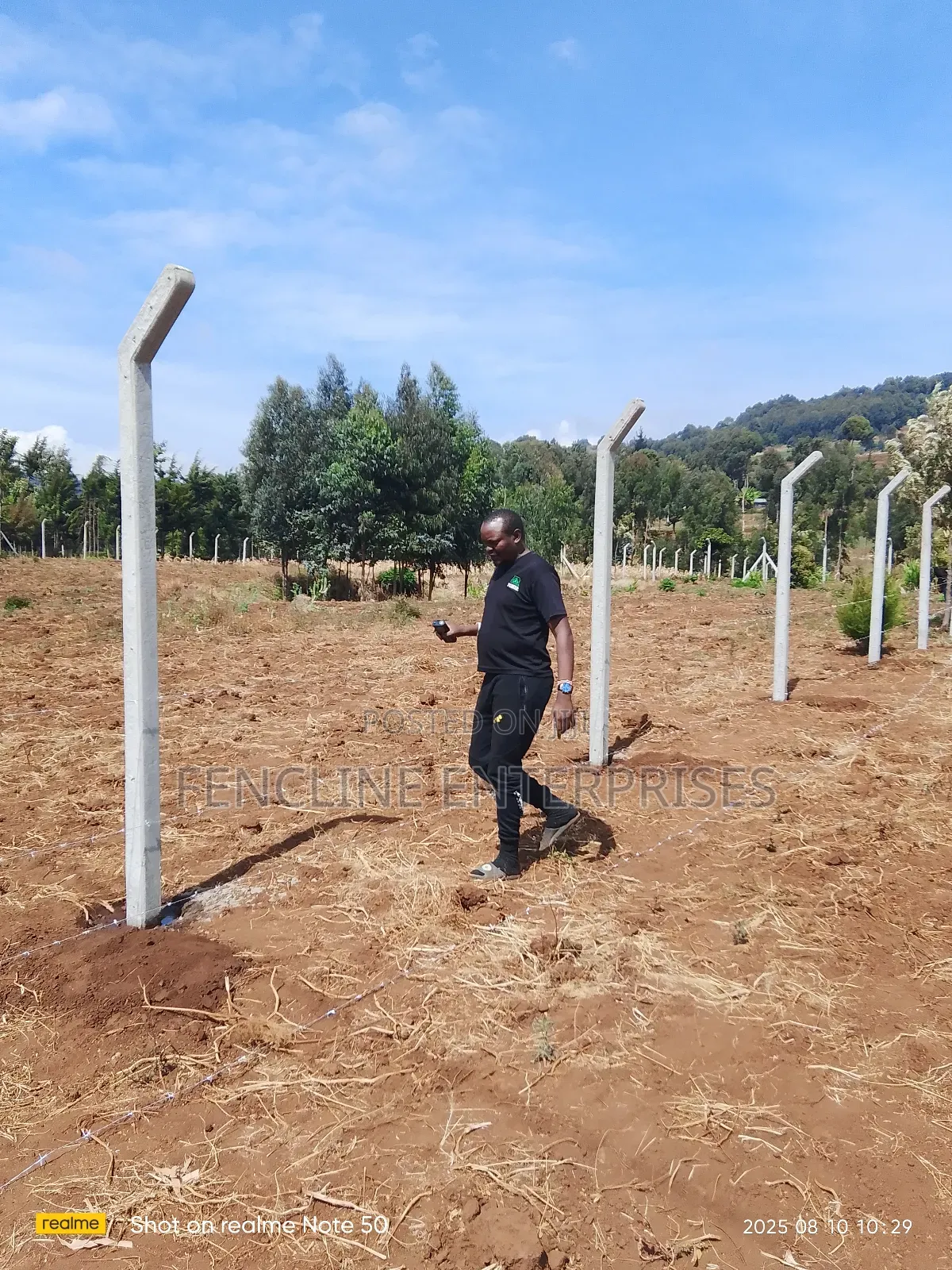 Concrete Posts + Chain Link Fencing