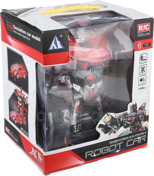 Kids Rechargeable Remote Control Deformation Robot Car Toy - thumbnail 5