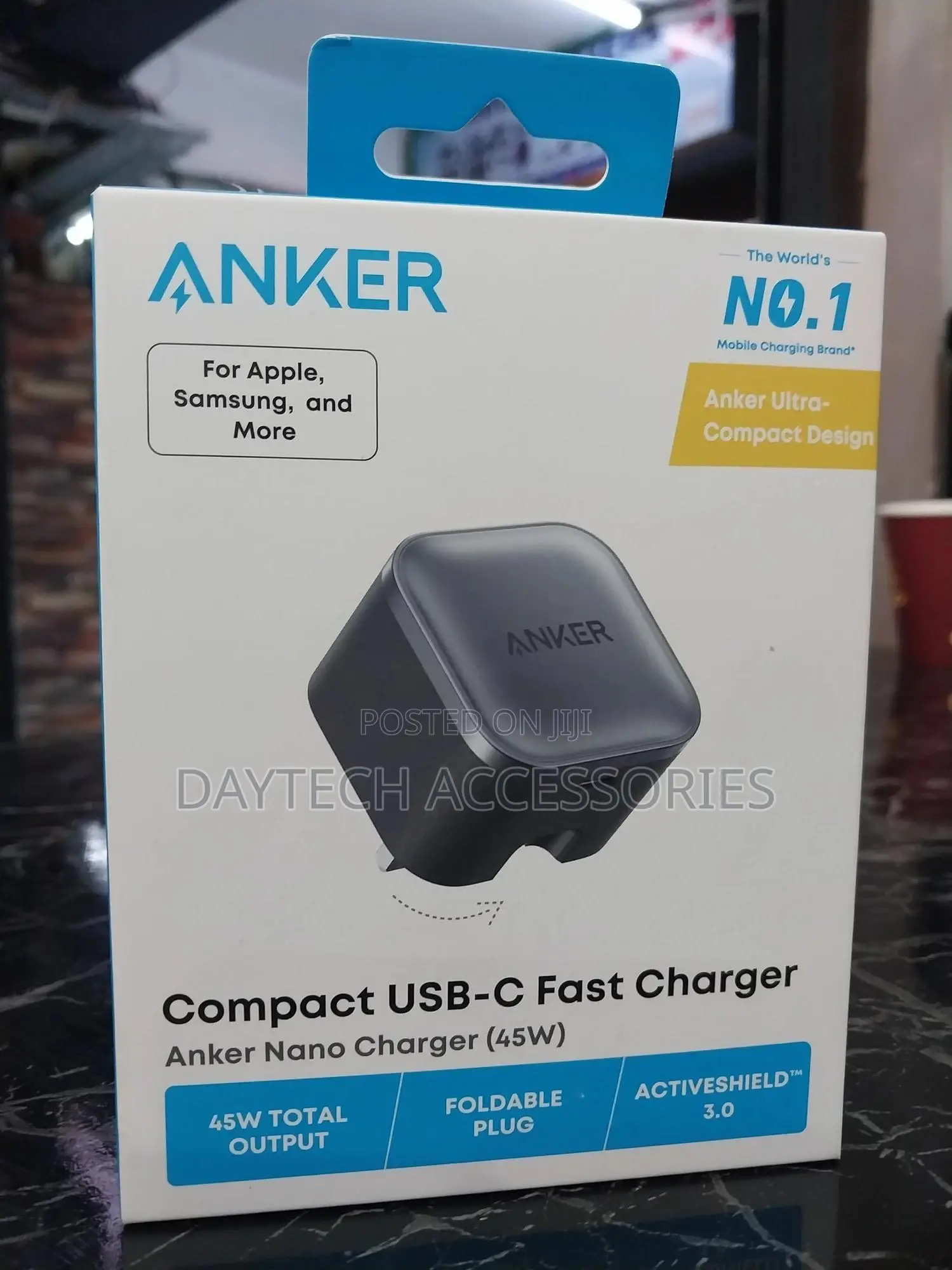 Anker Nano Charger (45w), a Compact Usb-C Fast Charger.