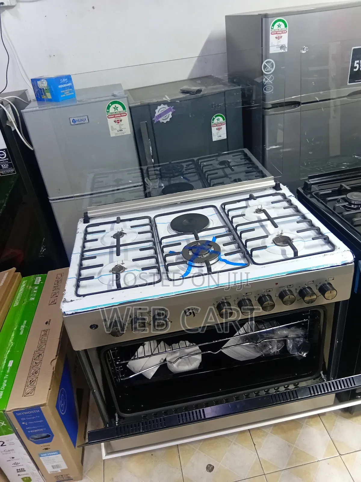 4+1+1 Inox /Grey 60*90 Standing Cooker
