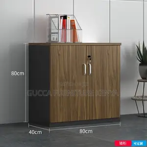Office Cabinet: Executive Double Door Wood File Storage Unit