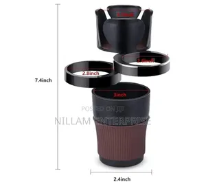 Adjustable 5-1 Multifunction Rotating Car Cup Holder