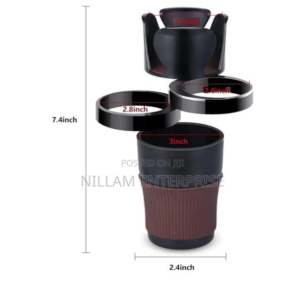 Adjustable 5-1 Multifunction Rotating Car Cup Holder - thumbnail 3