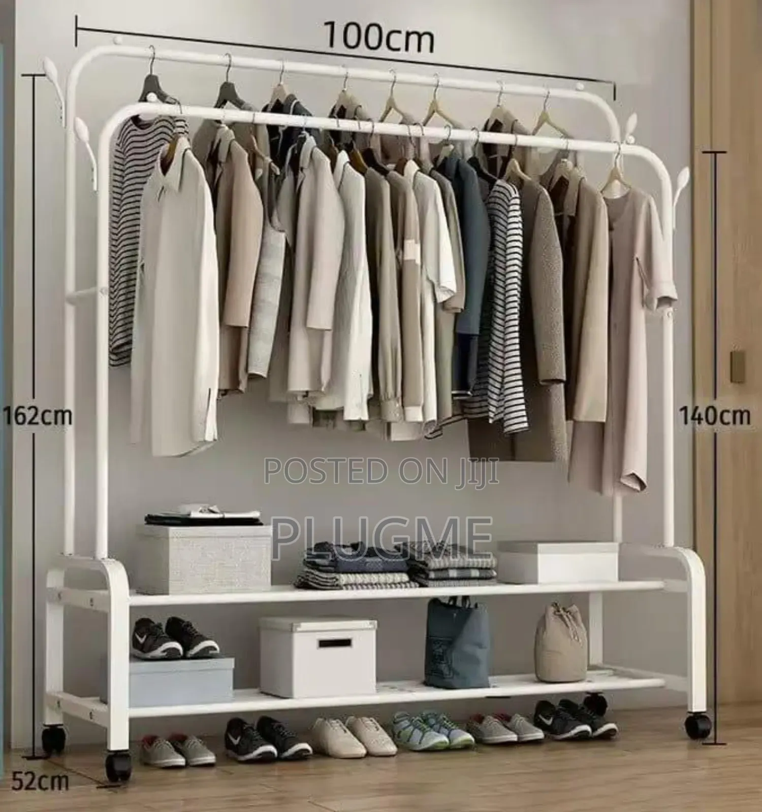 Advanced Double Layer Garment Rack Floor Standing Clothes Hanger