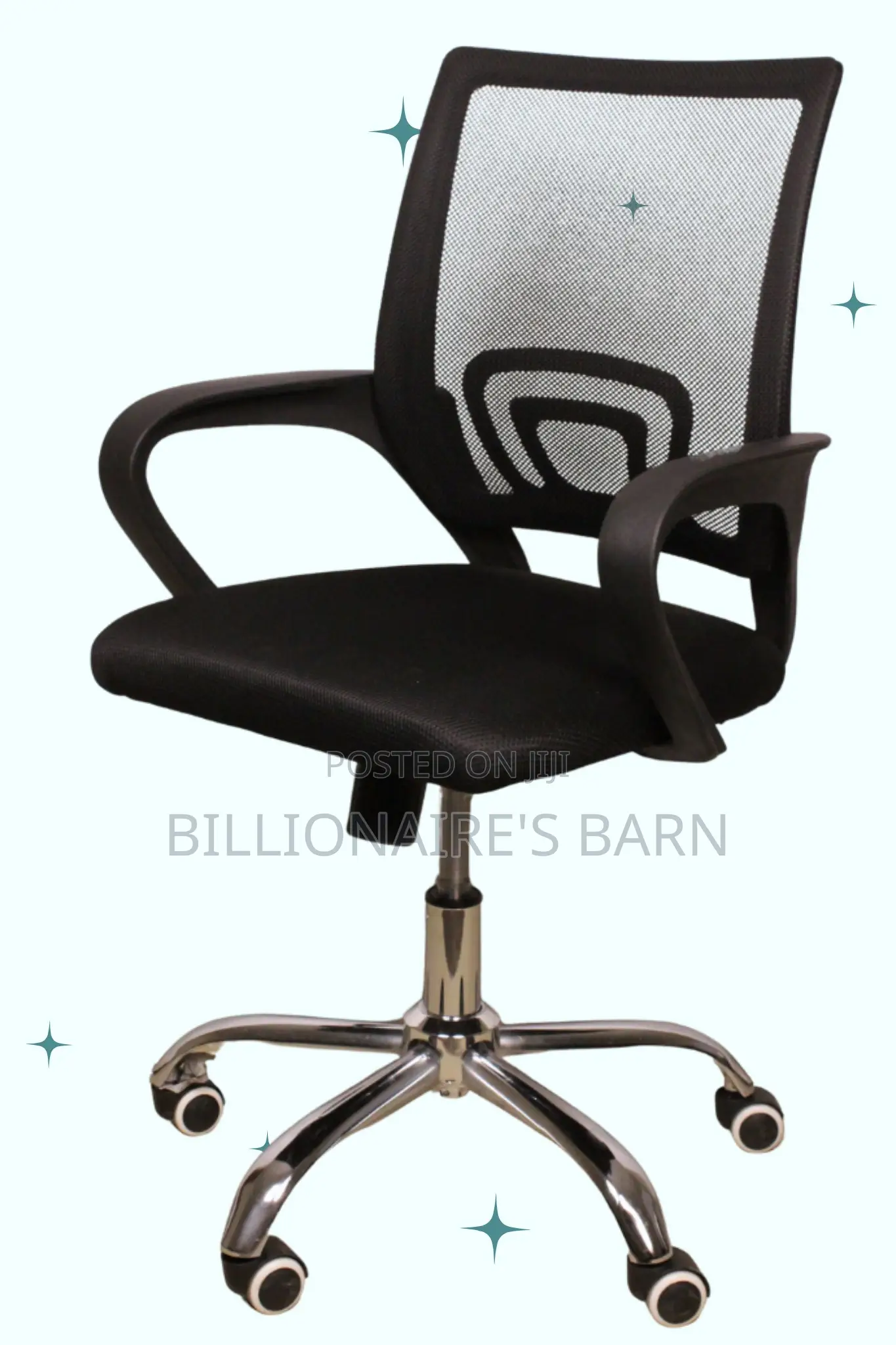 Office Chair; Space-Saving Design Secretarial Mesh Office Chair