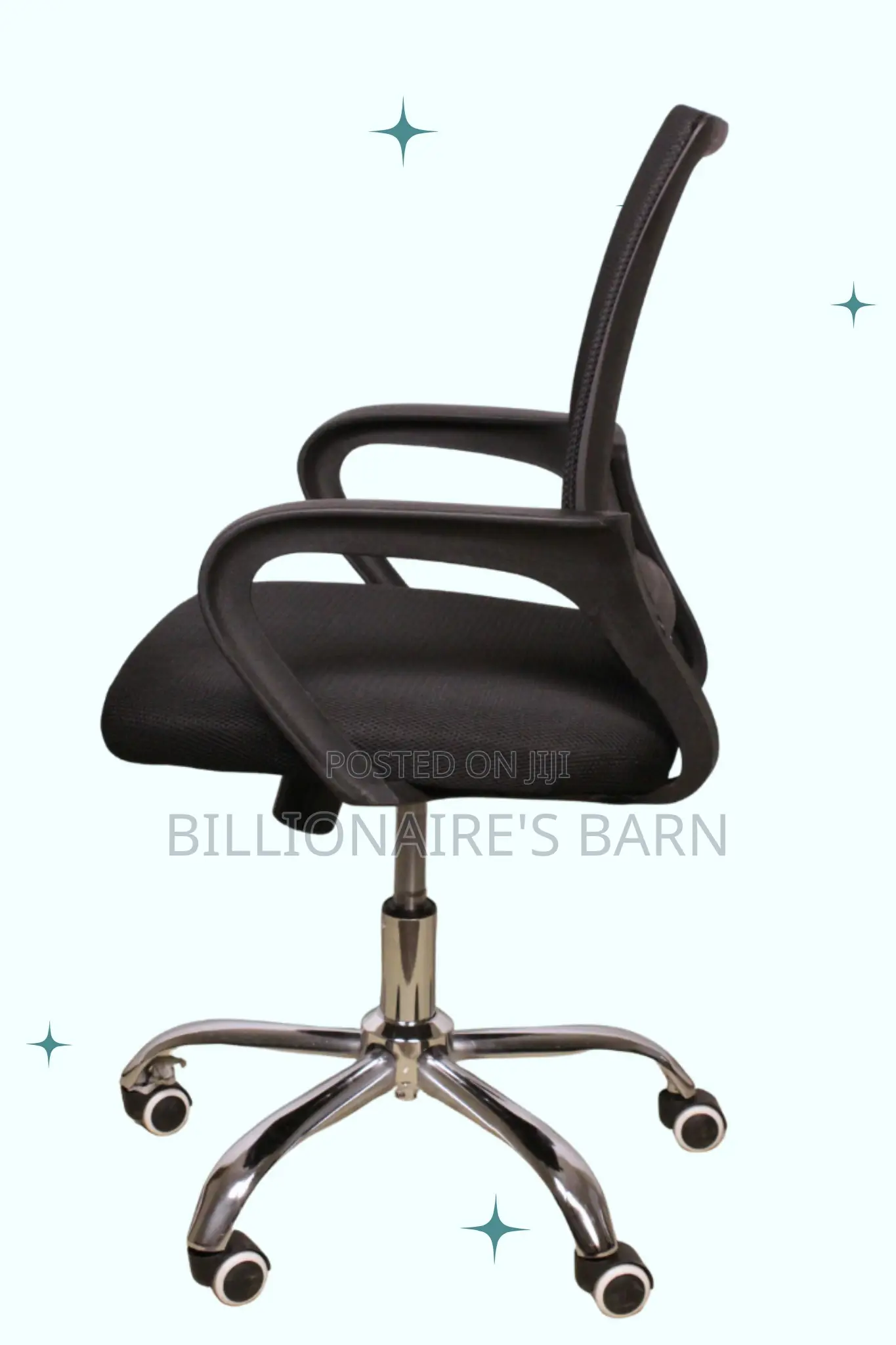 Office Chair; Space-Saving Design Secretarial Mesh Office Chair