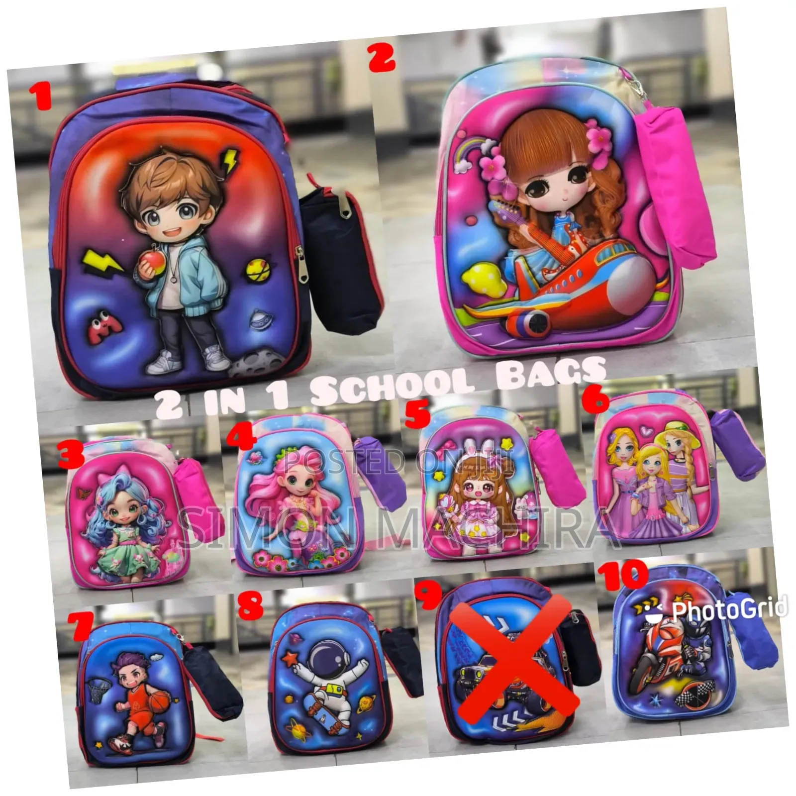 2 in 1 Grade 2 to 6 School Bags