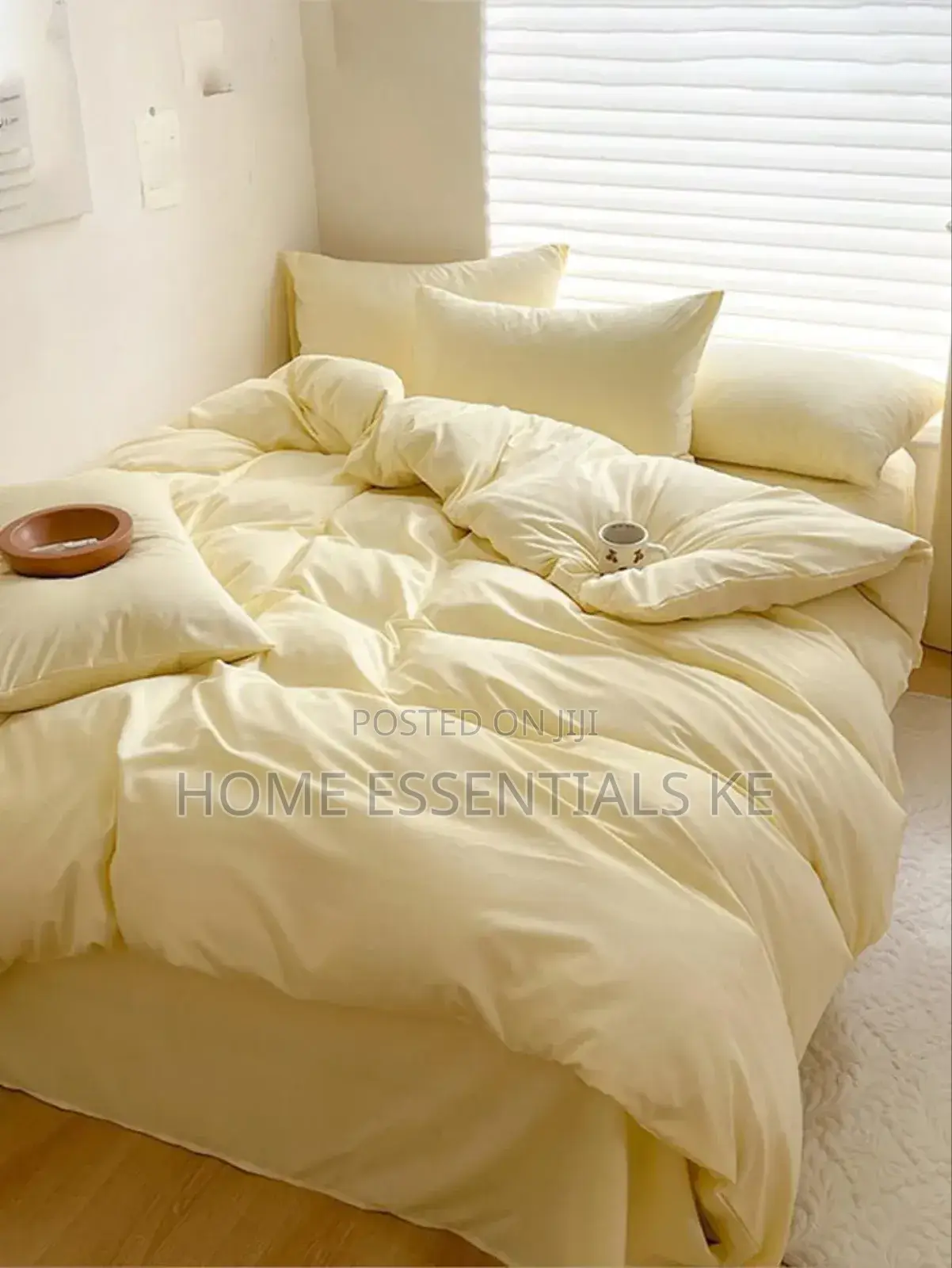 Cream Yellow Duvets 1 Bedsheet and 2pillowcase