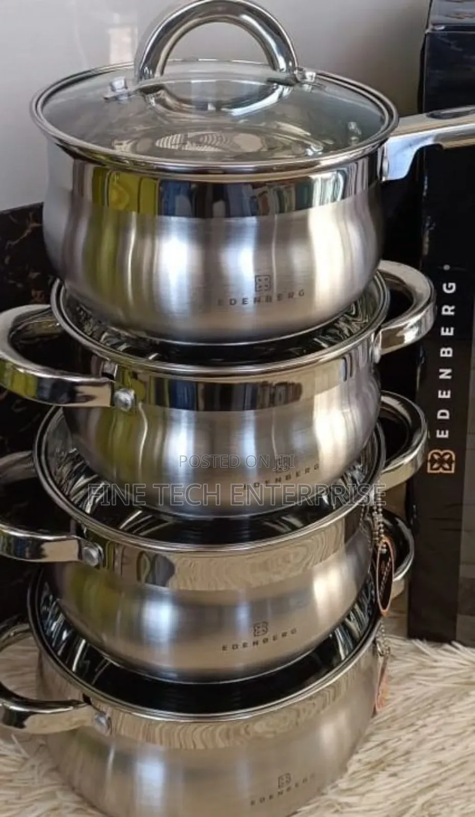 8 Pieces Edenberg Eb-3717 Stainless Steel Cookware Set
