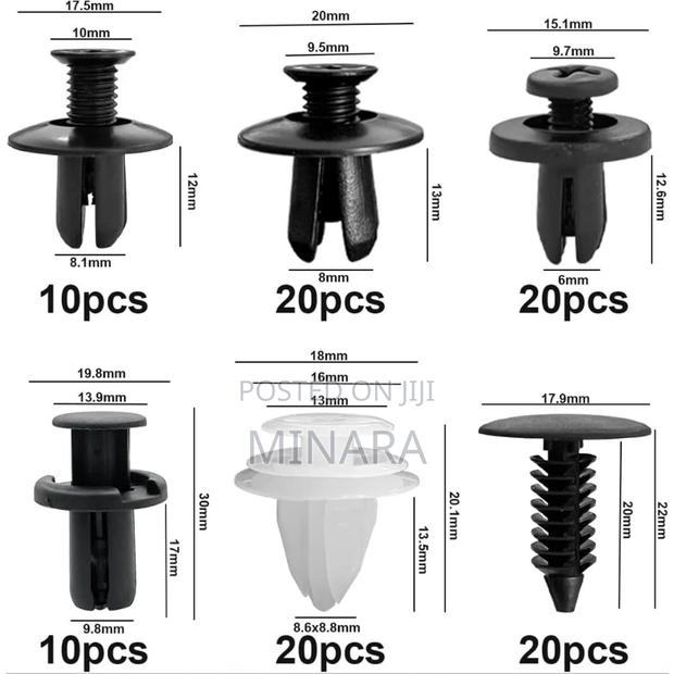 100 Pcs, Car Body Clips, Auto Retainer Trim Fasteners - thumbnail 2