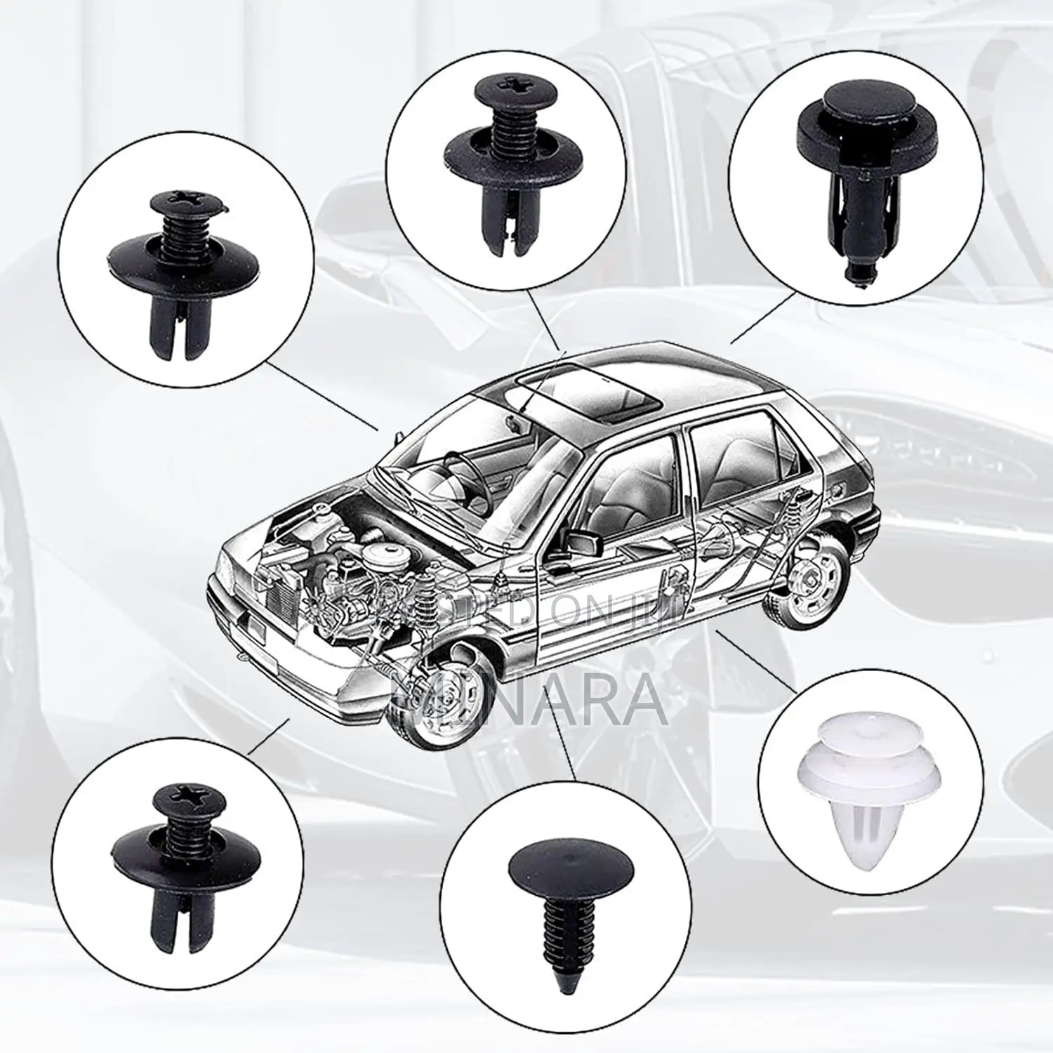 100 Pcs, Car Body Clips, Auto Retainer Trim Fasteners