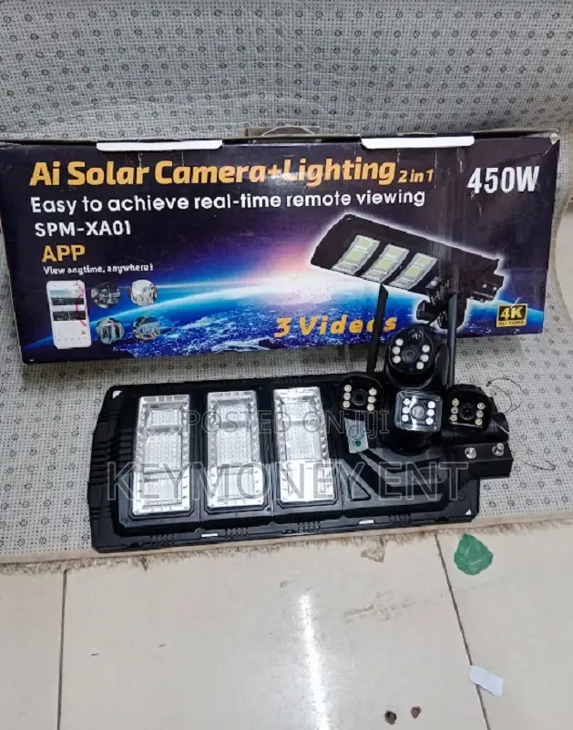 4g Dual Lens Simcard PTZ Camera With 450w Solar Floodlight