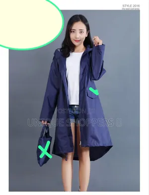Kids Lotus Leaf Water Resistant Fabric Quality Trench Raincoat
