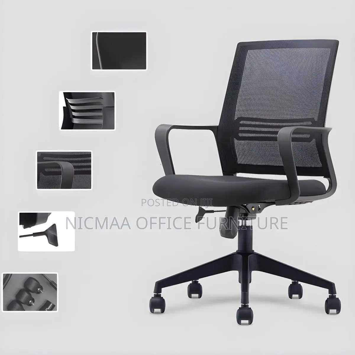Back Mesh Secretarial Black Seat
