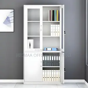2-Door Half Glass Metallic Filling Cabinet