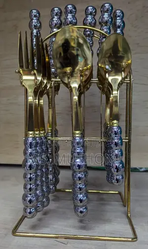 24pc Fancy Quality Gold Cutlery Set