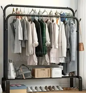 2 Rails - Double Pole Clothe Rack - Sturdy Durable