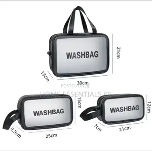 3pc Cosmetic Wash Bag Pouch
With Wide Base*